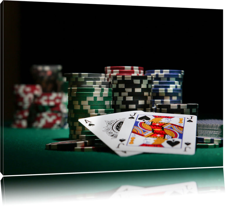Pixxprint Pokertisch Las Vegas, Leinwandbild