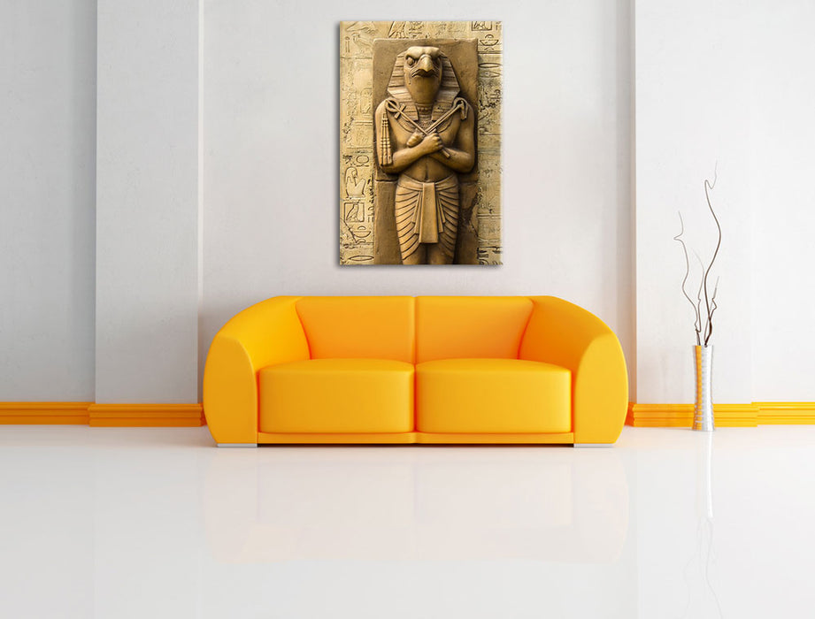 Ägyptischer Gott Horus Leinwandbild über Sofa