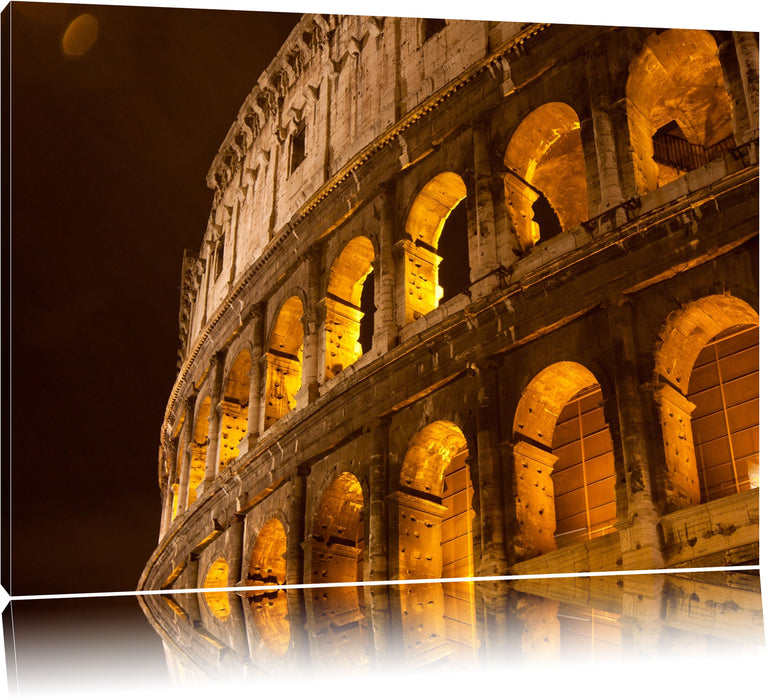 Pixxprint Amphitheater in Rom bei Nacht, Leinwandbild