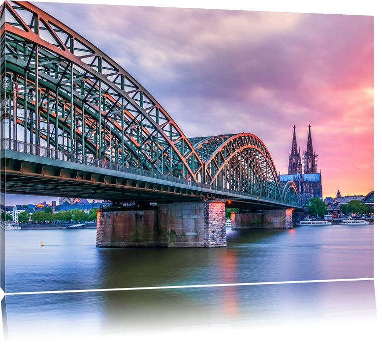 Pixxprint Hohenzollernbrücke in Köln, Leinwandbild