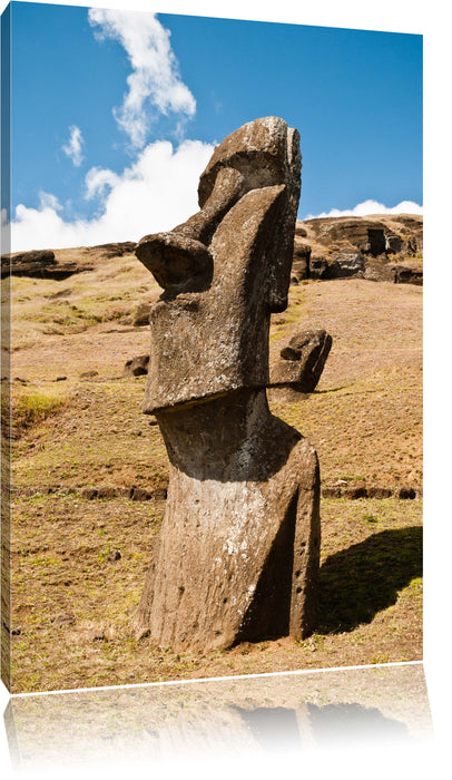 Pixxprint Moai Statue auf den Osterinseln, Leinwandbild