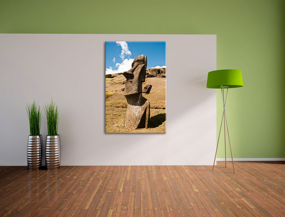 Moai Statue auf den Osterinseln Leinwandbild im Flur
