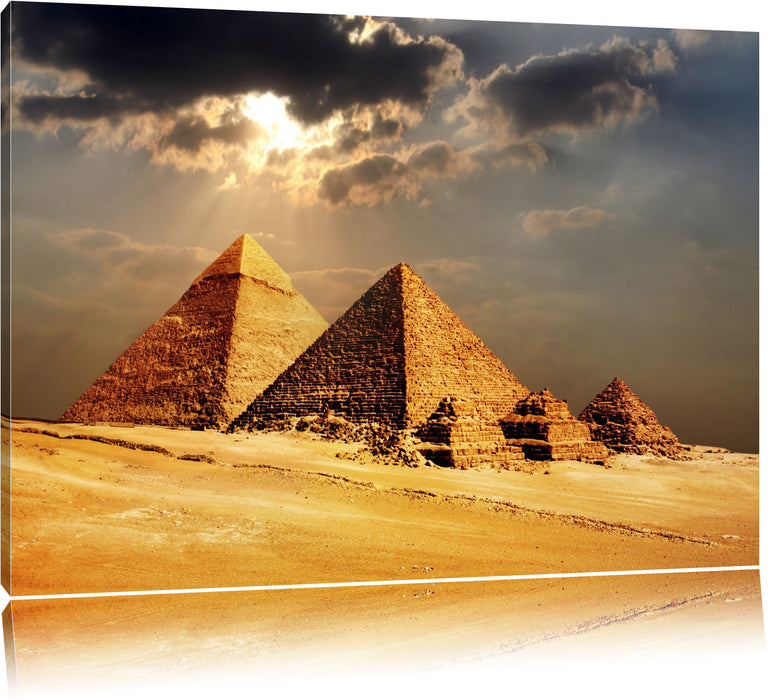 Pixxprint Pyramiden von Gizeh im Sonnenlicht, Leinwandbild