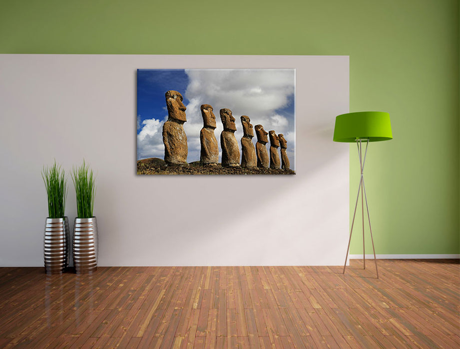 Moai Statuen auf den Osterinseln Leinwandbild im Flur