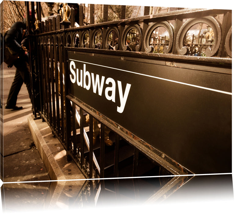 Pixxprint U-Bahn Subway London, Leinwandbild