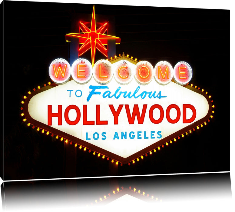 Pixxprint Hollywood Ortseingangsschild, Leinwandbild