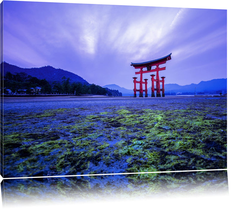 Pixxprint Torii in Hiroshima Japan, Leinwandbild