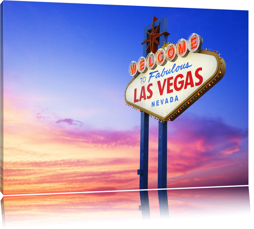 Las Vegas Schild in der Dämmerung Leinwandbild