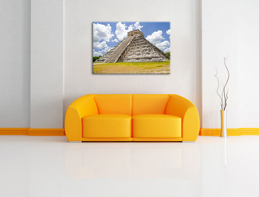 Maya Pyramide in Mexico Leinwandbild über Sofa