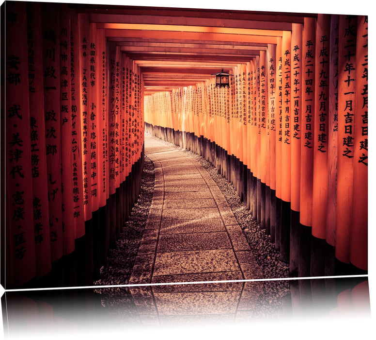 Pixxprint Gebetsgang Tempel, Leinwandbild