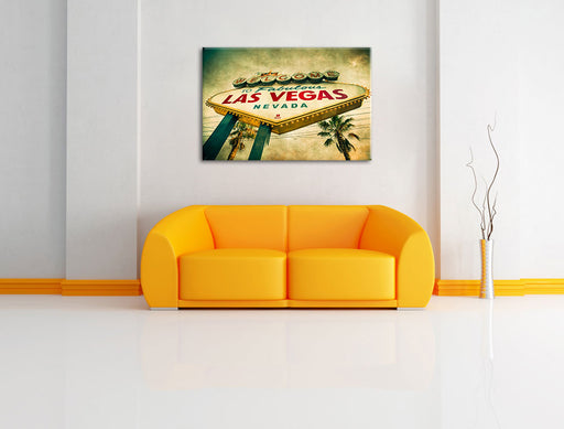 Las Vegas Ortsschild Leinwandbild über Sofa