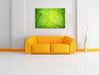 Wunderschöne Zarte grüne Bläter Leinwandbild über Sofa