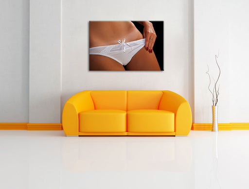 Sexy weiße Dessous Leinwandbild über Sofa