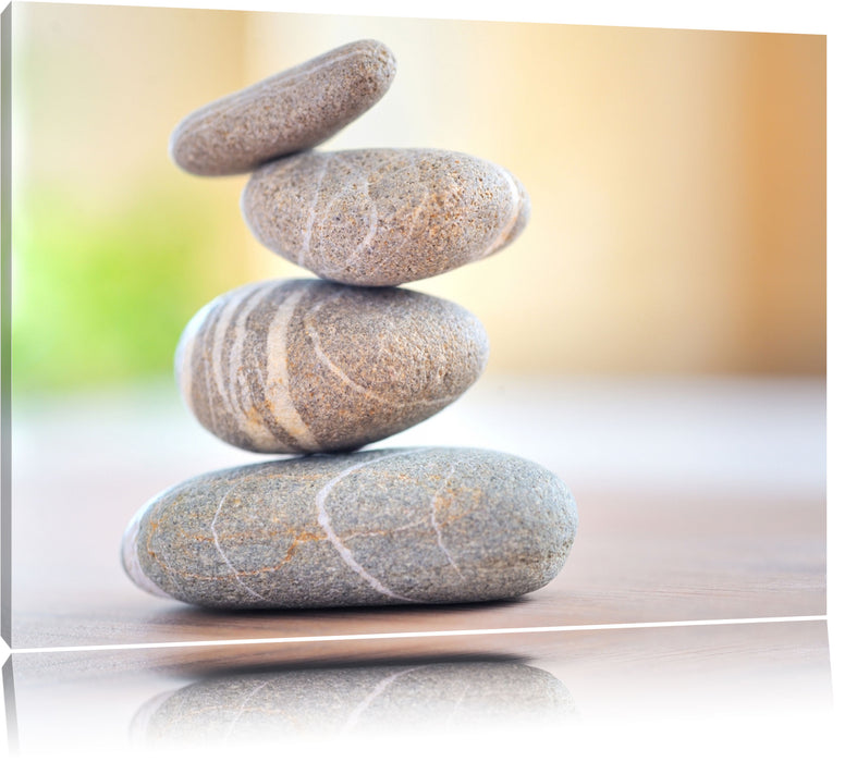 Pixxprint Zen Steinturm, Leinwandbild