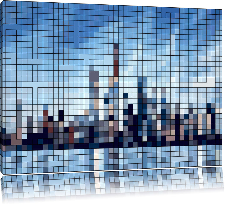 Pixxprint New York Pixel Skyline, Leinwandbild