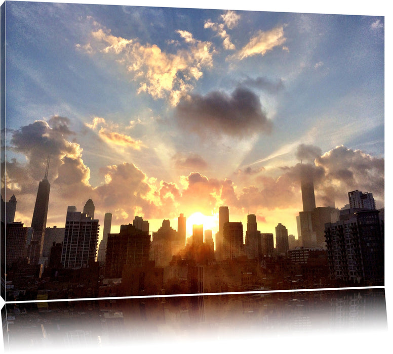 Chicago Skyline im Sonnenaufgang Leinwandbild