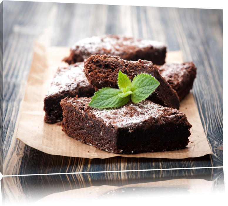 Pixxprint Schokobrownies, Leinwandbild