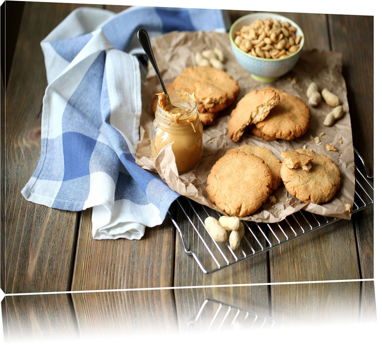 Pixxprint Pläzchen mit Erdnussbutter, Leinwandbild