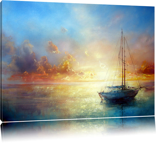 Schönes Gemälde eines Bootes Leinwandbild