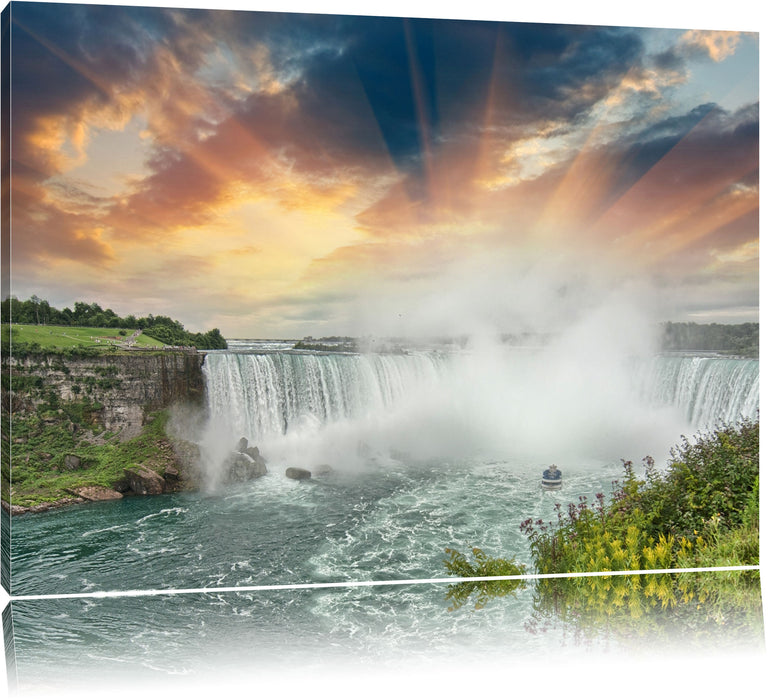 Pixxprint Niagarafälle bei Sonnenuntergang, Leinwandbild