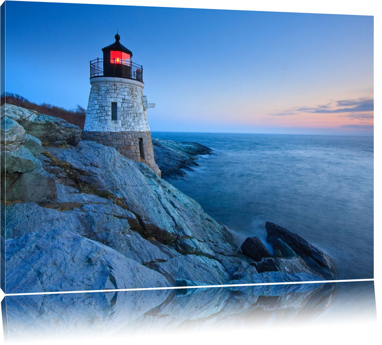 Pixxprint Kleiner dicker Leuchtturm, Leinwandbild