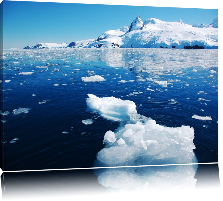 Pixxprint Eisbrocken im Meer, Leinwandbild