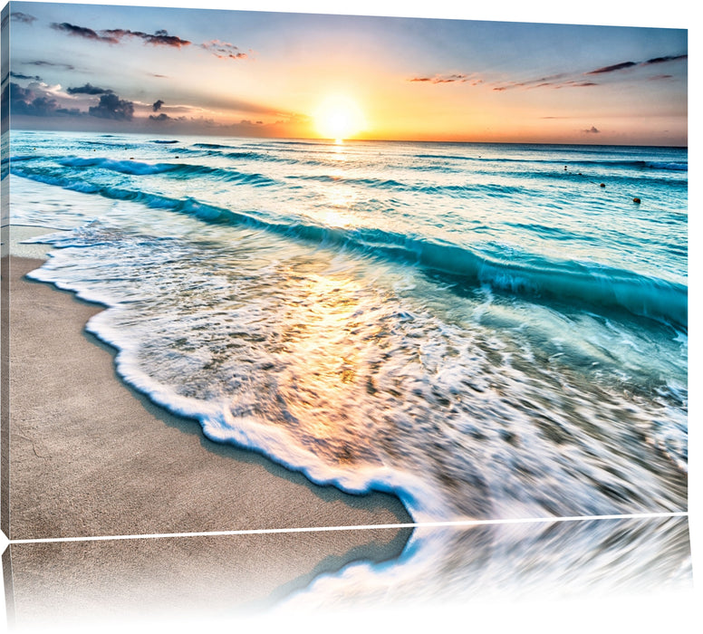 Pixxprint Meer bei Sonnenuntergang, Leinwandbild