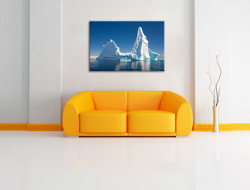 Riesiger kunstvoller Eisberg Leinwandbild über Sofa