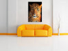 Stolzer Leopard Leinwandbild über Sofa