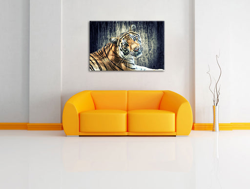 Neugieriger Tiger Leinwandbild über Sofa