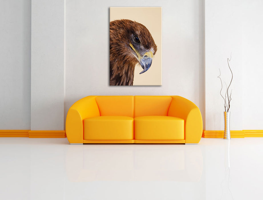 Adler Porträ Leinwandbild über Sofa