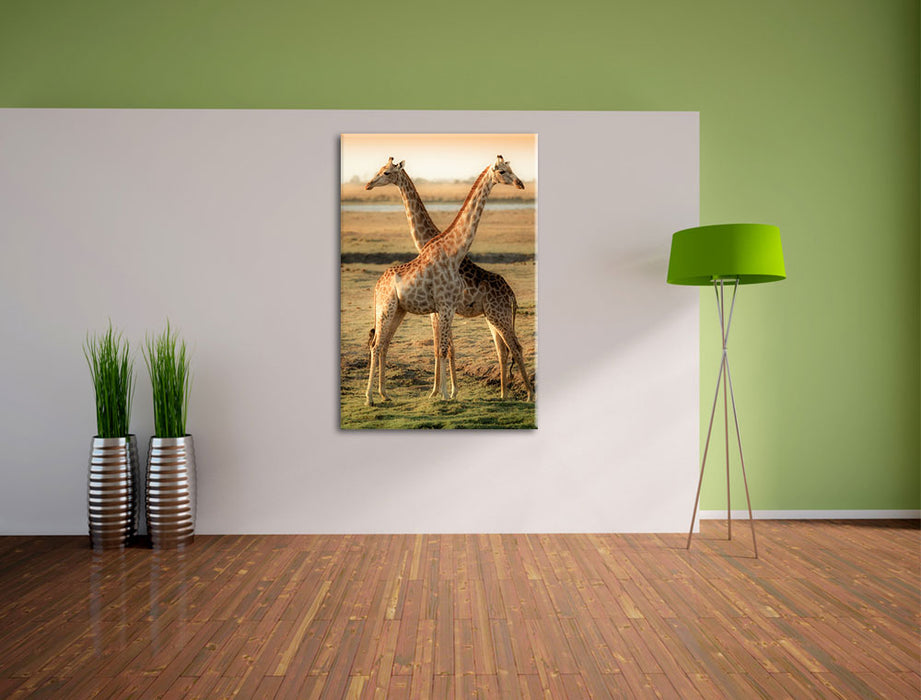 Giraffen Paar Leinwandbild im Flur