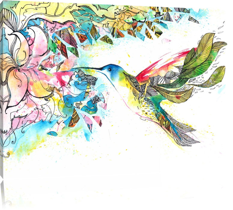 Pixxprint Kolibri Kunst, Leinwandbild