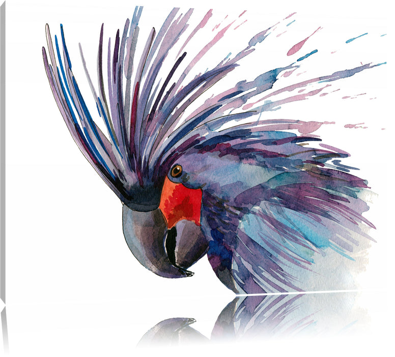 Pixxprint Exotischer Vogel Kunst, Leinwandbild