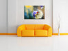 Marienkäfer auf Pusteblume Leinwandbild über Sofa