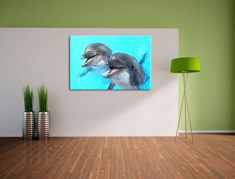 Delfinpaar Leinwandbild im Flur