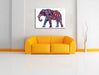 Elefant mit Ornamenten Leinwandbild über Sofa