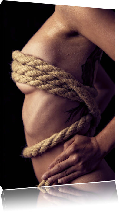 Pixxprint Frau gefesselt, Leinwandbild