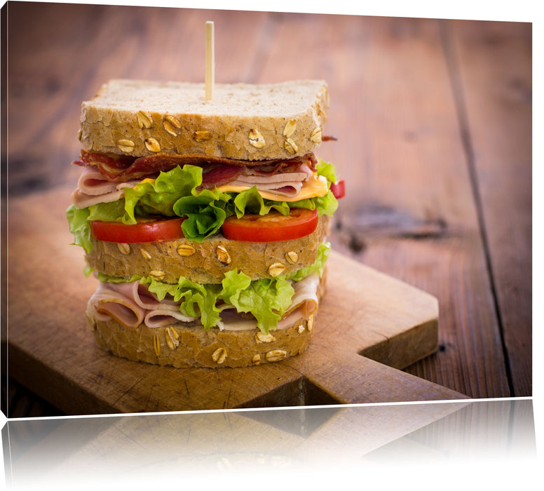 Pixxprint Doppeldecker Sandwich, Leinwandbild