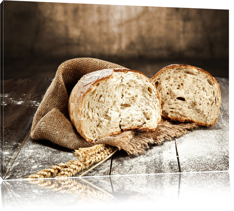 Pixxprint Krosses Bauernbrot, Leinwandbild