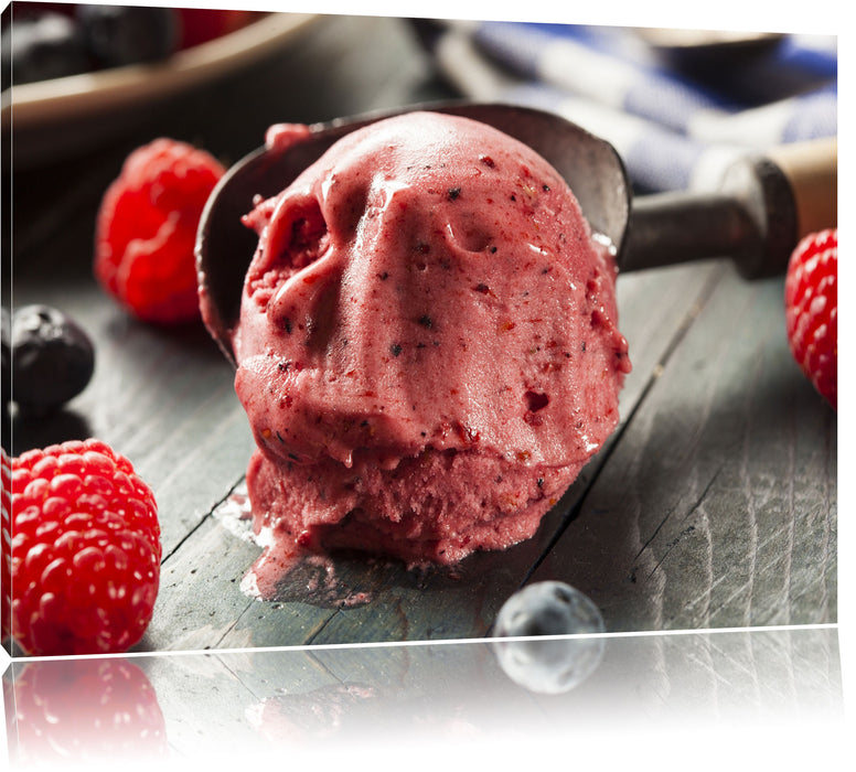 Pixxprint Köstliches Beeren Eis, Leinwandbild