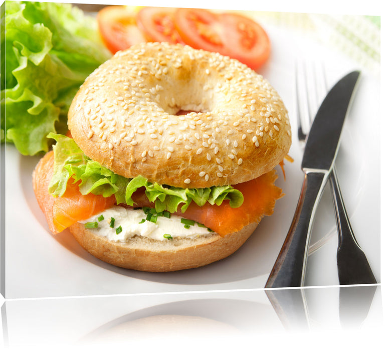 Pixxprint Frischer Lachs Beagle, Leinwandbild