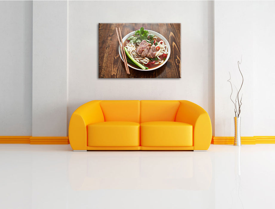 Japanische Brühe Miso Leinwandbild über Sofa