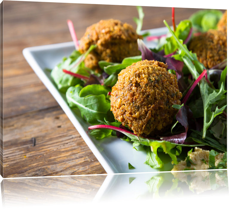 Pixxprint Panierte Fleischbälle, Leinwandbild
