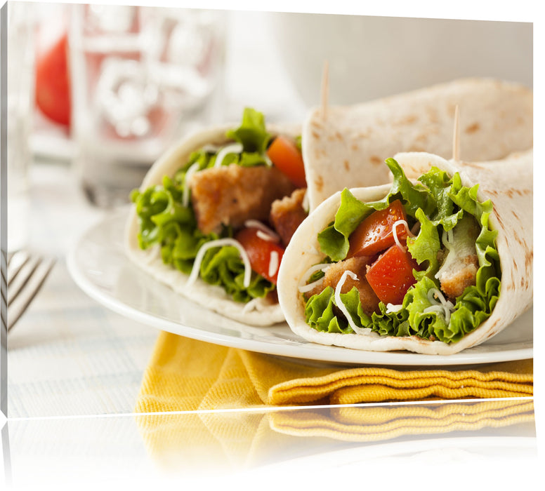 Pixxprint Super Frische Wraps, Leinwandbild