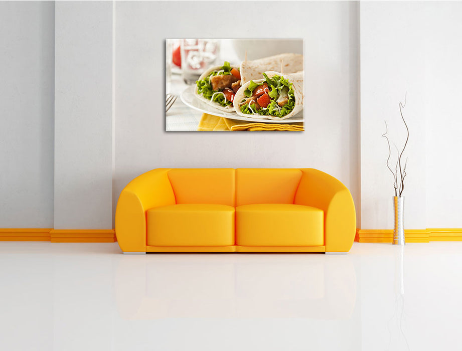 Super Frische Wraps Leinwandbild über Sofa