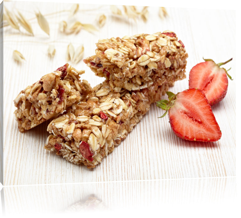Pixxprint Gesunde Müsliriegel, Leinwandbild