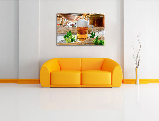 Deutsches frisches Bier Leinwandbild über Sofa