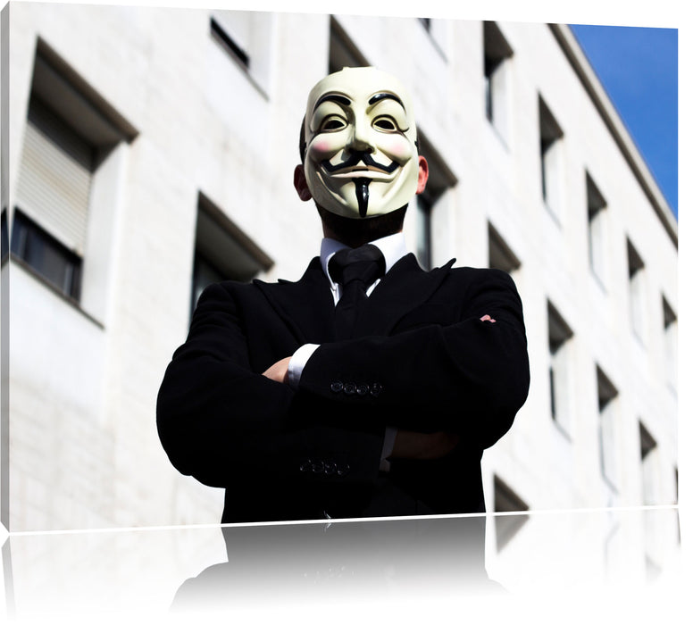 Pixxprint Anonymus Maske, Leinwandbild