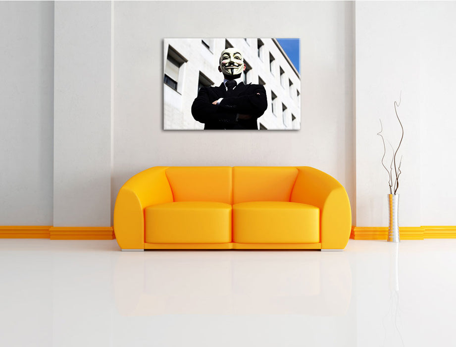 Anonymus Maske Leinwandbild über Sofa